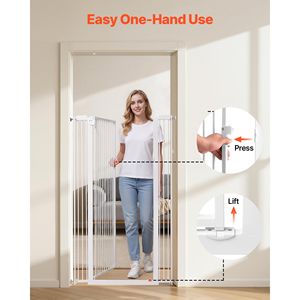 Cancelletto per Animali Domestici da 29-41 Pollici di Larghezza e 56 Pollici di Altezza per Gatti e Cani, Kit di Montaggio a Pressione, Finitura Solida Spessa 1,3 Pollici - Product Image 5