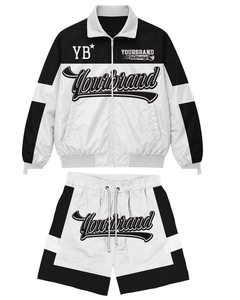 Custom High Quality Solid Lightweight Windbreaker Nylon Polyester Short <b>Set</b> Breathable Windproof Zipper Jacket Shorts <b>Set</b> - Product Image 4