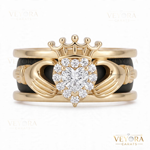 Exquisita cubierta de joyería de plata de ley 925 maciza con detalle de corazón Claddagh y halo oura para anillo inteligente sofisticado - Product Image 4