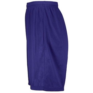 Shorts de sport en mesh pour homme, violet uni, taille élastique, coupe ample, vêtements de sport pour le basketball/l'entraînement. - Product Image 3