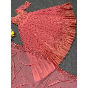 ชุดราตรีดีไซเนอร์มีสไตล์ชุดคลุม anarkali พร้อมที่กักและ dupatta - Product Image 1