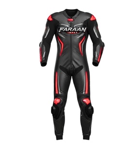 Traje de Motociclismo de Cuero de Alto Rendimiento, Negro y Rojo, de Una Pieza, Blindado, para Carretera y Pista, Fabricante OEM Personalizado, Venta al Por Mayor - Product Image 6