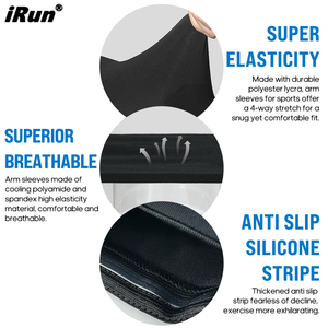 IRun Logotipo impreso personalizado Mangas de brazo de color sólido Mangas deportivas elásticas unisex para adultos para fútbol Golf <span class=keywords><strong>Voleibol</strong></span> - Product Image 2