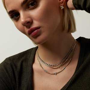 Miami Curb Cuban Chain <b>Necklace</b> Pear Marquise Round Cut Lab Grown Diamond Set Integrated Custom 14K 18K <b>Solid</b> Gold Wholesale B2B - Product Image 4