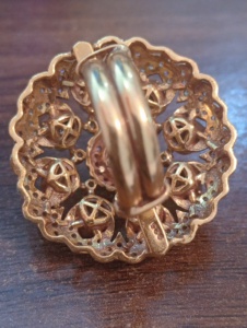 floral Shape Cocktail <b>Ring</b> With green doublet Stone Gold Plated Women's Wedding Jewelry Glam ethnic Style <b>adjustable</b> <b>ring</b> - Product Image 4