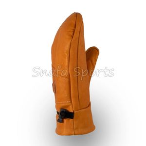 Gants de ski d'hiver pour hommes et femmes, mitaines en cuir du Pakistan, sans poignets, pour sports de plein air - Product Image 4