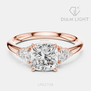 Élégante bague en or blanc 14 carats avec diamant de laboratoire taille coussin de 2,00 carats, certifiée IGI, couleur F+, clarté VS+, bijoux de fiançailles et de mariage - Product Image 3