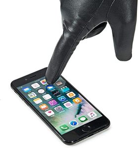Guantes de cuero color burdeos para mujer, guantes térmicos cálidos de invierno con puño acanalado y dedos completos para conducir - Product Image 5