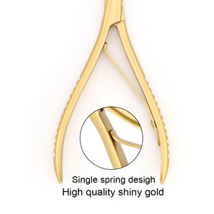 Pince professionnelle pour extensions de cheveux, plaquée or, pour application de mèches, forme plate avec dents pour perles et dreadlocks - Product Image 2