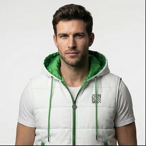 Faible quantité hommes coupe régulière couleur unie gilet hommes hiver chaud décontracté sans manches vestes bouffant veste personnalisée hommes mode - Product Image 1