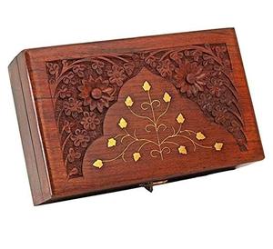 Rounded Wooden Jewelry <b>Box</b> With Brass Decorative Custom <b>Shelf</b> <b>Box</b> Jewelry Organizer for Modern Gifting Vanity & Jewelry Display - Product Image 2