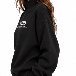 Sudadera Casual de Cuello Alto para Mujer, Sudadera Casual de Otoño para Hombre, de Color Sólido, con Cuello Alto y Letra Bordada en la Parte Delantera - Product Image 6