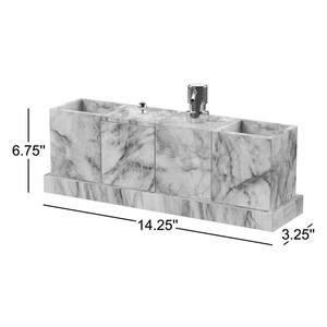 Kit de salle de bain élégant en marbre avec porte-savon, porte-brosse à dents, plateau de toilette et porte-serviettes pour hôtel et chambre d'hôtes - Product Image 2