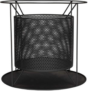 Metal <b>Fire</b> Pit with Spark Screen, Black, Perforated Design, Round Outdoor <b>Fire</b> Bowl with Stand A2 - Product Image 3