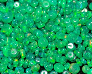 Cuentas de Ópalo Etíope Genuino, Color Verde Ahumado, Tratado, Forma Rondelle Lisa, 3-5mm, Piedra de Ópalo Natural con Orificio Central para Manualidades - Product Image 1