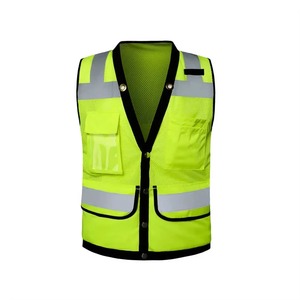Gilet de sécurité réfléchissant haute visibilité avec poches zippées, vêtements de travail pour hommes, vêtements d'extérieur décontractés en couleurs orange, jaune, vert - Product Image 5