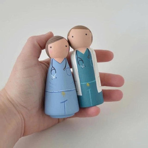 Jouet interactif parent-enfant de haute qualité, figurines arc-en-ciel à fabriquer soi-même, poupées en bois non finies, jouet artisanal en bois naturel à faire soi-même - Product Image 2