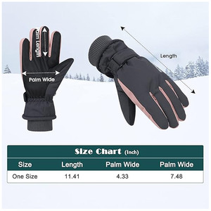 Guantes de esquí para mujer, guantes de invierno cálidos, resistentes al viento, impermeables, con pantalla táctil, guantes de algodón para deportes de invierno - Product Image 6
