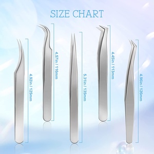 Fiber Tips Tweezers Set Best Quality Sustainable <b>Eyelash</b> <b>Extension</b> Tweezers 90 Degree Long Isolation <b>mink</b> - Product Image 4