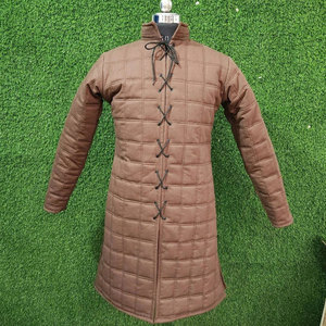 Quilted Medieval Gambeson Brown Cotton Padded Coat For HEMA LARP Reenactment Training Wearable Costume Protective Coat - Product Image 5