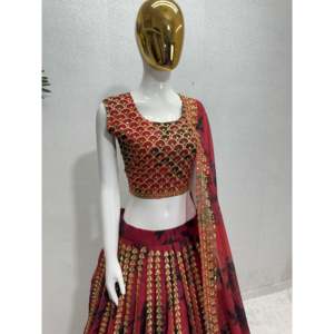 Women's Beautiful Party Wear <b>Lehenga</b> Choli & Dupatta Set with Digital Print - Product Image 6