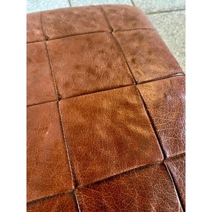 Most Selling Square Brown <b>Leather</b> <b>Pouf</b> With Wooden Legs Modern Living Room Decor - Product Image 3