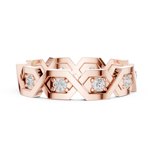 แหวนเพชรสีโรสโกลด์ ดีไซน์ Eternity Band เพชรเลี้ยงในห้องปฏิบัติการ เครื่องประดับเจ้าสาวสำหรับงานแต่งงานและของขวัญวันครบรอบ - Product Image 1