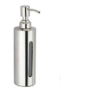 Distributeur de savon liquide mural moderne en acier inoxydable, design métallique élégant - Product Image 3