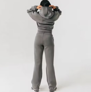 Windproof Women's Tracksuit 2 Piece <b>Set</b> Double Zipper Pulls Stand Collar Tracksuits - Product Image 2