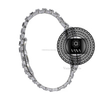 Montre mécanique de luxe pour homme Vana Jewels en acier inoxydable, entièrement sertie de moissanite, automatique, 41 mm, fermoir caché à bouton-poussoir, date automatique