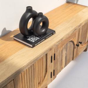 Meuble TV en bois Vandana Novara Altis, console de divertissement minimaliste en bois massif moderne - Product Image 6