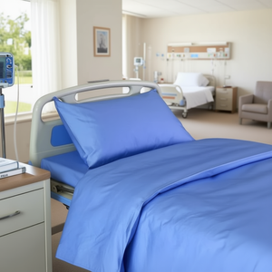 20 Piece Standard Size Hospital Bed <b>Sheet</b> Linen Polyester Cotton <b>Fitted</b> & <b>Flat</b> <b>Sheets</b> for Hospital & Hotel Use - Product Image 3