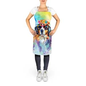 Bernese Mountain Dog Hippie Dawg Adult Unisex Large Multicolor Kitchen <b>Apron</b> <b>for</b> <b>Cooking</b> Baking Crafts Gardening - Product Image 2