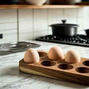 Support à œufs en spirale en bois fait main pour le stockage, la présentation et l'organisation des œufs, disponible au prix d'usine – Exportateur indien - Product Image 2