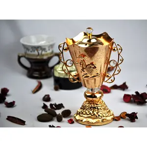 Brûleur d'encens Bakhoor artisanal artistique, motif oriental, pour une expérience olfactive religieuse à la maison, écologique - Product Image 6