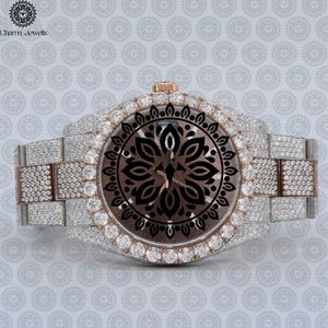 Charm Jewells Luxury Women's Stainless Steel Diamond <b>Watch</b> Analog Dial Sapphire Crystal Round Case 40mm - Product Image 1