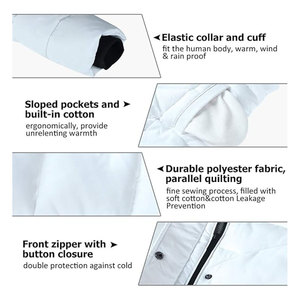 เสื้อแจ็คเก็ตพาร์ก้าผู้หญิงแบบมีฮู้ดสำหรับฤดูหนาว  บุหนา อุ่นสบาย มีกระเป๋า  เสื้อโค้ทกันหนาวทันสมัย - Product Image 3