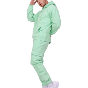 Survêtements personnalisés pour hommes en molleton épais de coton français, sweats à capuche et pantalons, avec logo brodé - Product Image 2