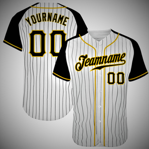 Camiseta de Béisbol Personalizada para Hombre, Manga Corta, Rayada, con Botones, Uniforme con Nombre del Equipo 00, Impresión Sublimada, Poliéster Transpirable - Product Image 1