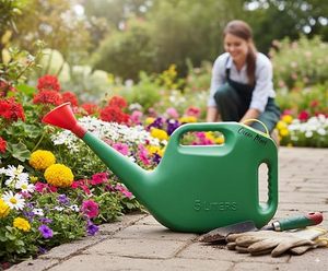 Arrosoir vert 5L, arrosoir de jardin avec pulvérisateur intégré, arrosoir en plastique avec poignée, pulvérisateur d'eau de jardin, multi-usages - Product Image 3