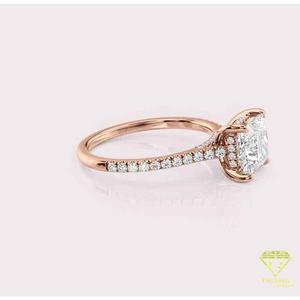 Elegant 925 Sterling Silver Moissanite Diamond Square Center Ring With Full Side Stone Band For Jewelry Retailers - Product Image 2
