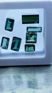 Tourmaline verte naturelle, forme rectangulaire, pierres précieuses en vrac, 7 pièces, 19,10 carats, lot de pierres précieuses en gros, fabrication de bijoux - Product Image 5