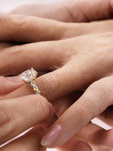 Cushion Lab Grown Diamond IGI Certified Solid Gold Engagement Ring Twisted Pave Band Vintage Fine Bridal Jewelry Custom Made - Product Image 5