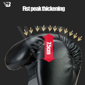 Gants de boxe en cuir personnalisés pour hommes et femmes, fermeture auto-agrippante, MMA, Kickboxing, entraînement au sac de frappe lourd - Product Image 6