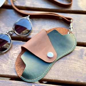 Luxury Genuine Leather <b>Glasses</b> Pouch Soft Cowhide Case Slim Handmade Travel Sunglasses Cover Spectacles Bag LGC-0040 - Product Image 4