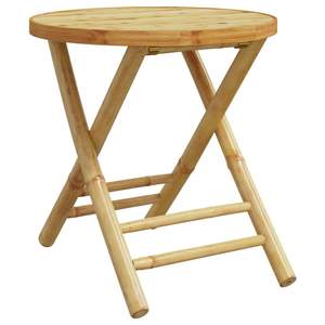 17.7 Inch Diameter Natural Bamboo Foldable <b>Garden</b> <b>Table</b> for Outdoor Use - Product Image 2