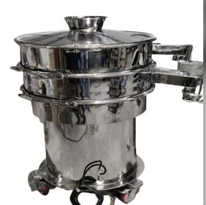 Machine à tamiser vibrante de 200 kg/h pour le criblage de poudres alimentaires |   Tamiseur vibrant rotatif pour le traitement de la farine / des épices, usage industriel - Product Image 3