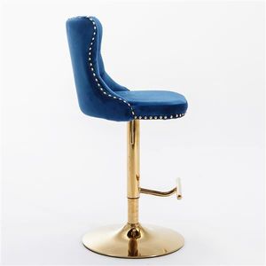 Modern Upholstered Bar <b>Stools</b> Comfortable Backs Golden Swivel Velvet Furniture <b>Adjustable</b> Seat Height 25-33 Inch for Bar Chair - Product Image 4