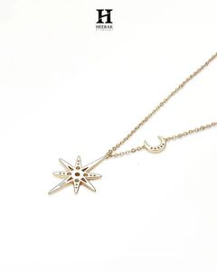 Pendentif Étoile et Lune Élégant, Diamant Certifié IGI/GIA, Bijoux Fins, Service de Fabrication de Bijoux Personnalisés OEM/ODM - Product Image 3