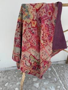 Traditional Persian Kantha <b>Quilt</b> Printed Cotton Bedspread Vintage Reversible <b>Throw</b> Blanket Eco-Friendly Home Decor - Product Image 3